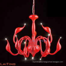 Art swan modern light, red color modern decorative chandelier hanging lamp for living room
